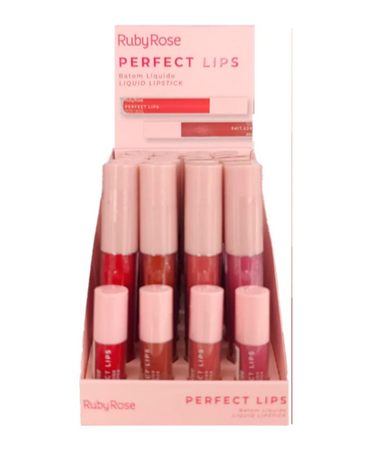 RUBY ROSE PERFECT LIPS BLISTER 4 TONOS 24 PIEZAS HB-L6200 GRUPO 1