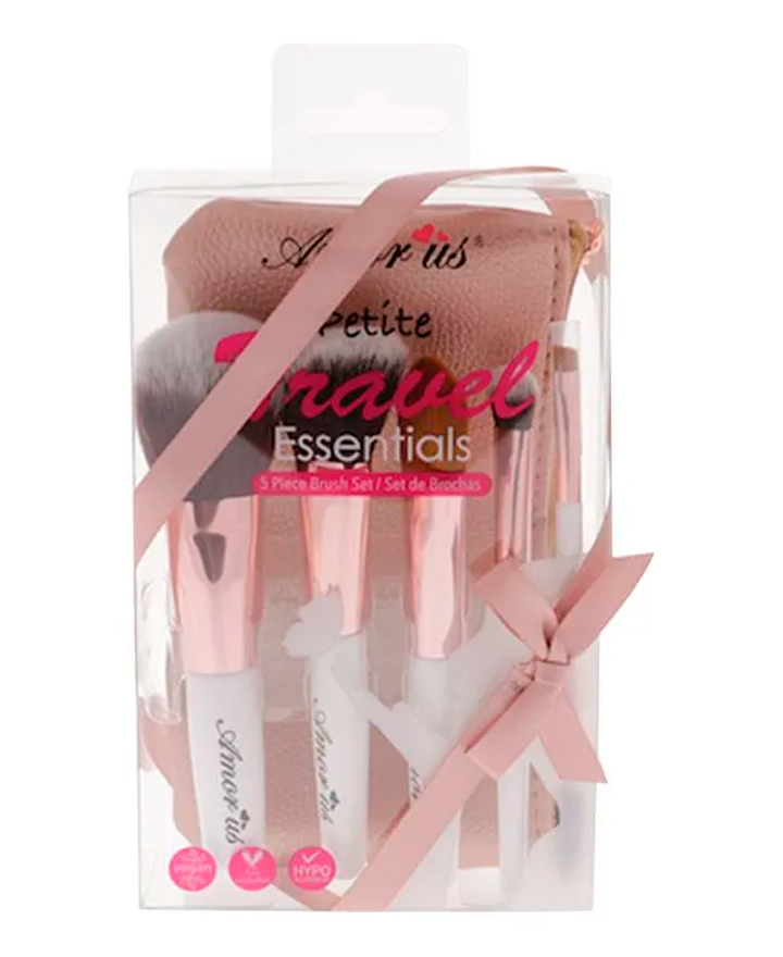 AMOR US MINI SET DE BROCHAS PETITE TRAVEL ESSENTIALS C/5 PZAS.