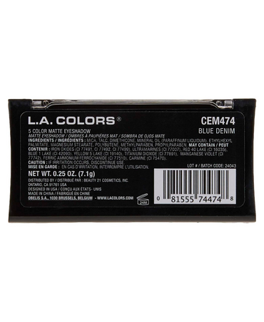 L.A. COLORS 5 SOMBRAS MATTE SOMBRAS BLUE DENIM  CEM474