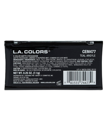 L.A. COLORS 5 SOMBRAS MATTE SOMBRAS TEAL ARGYLE CEM477