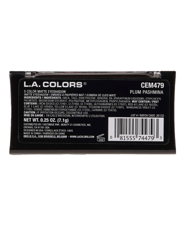 L.A. COLORS 5 SOMBRAS MATTE SOMBRAS PLUM PASHMINA  CEM479