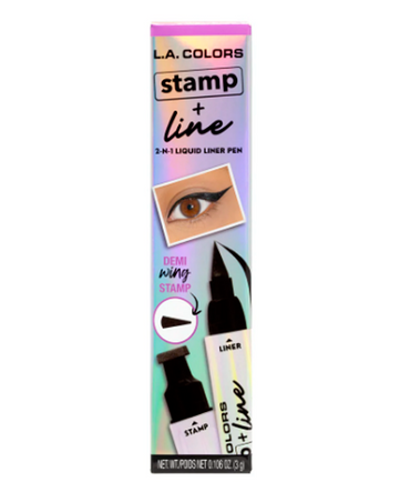 L.A. COLORS 2 EN 1 LIQUID LINER + STAMP DEMI WING STAMP CLE699
