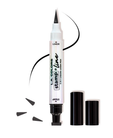 L.A. COLORS 2 EN 1 LIQUID LINER + STAMP DEMI WING STAMP CLE699