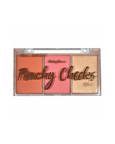 RUBY ROSE CHEEK KIT #3 PEACHY CHEEKS HB-6111/3 TRIO RUBORES