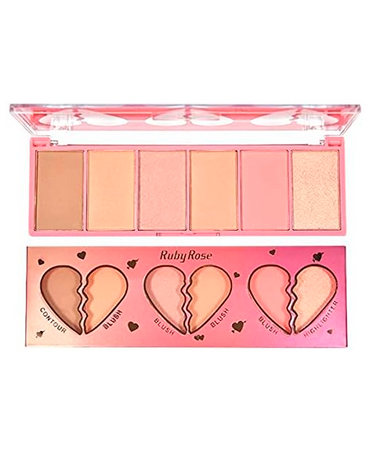 RUBY ROSE PALETTE CONTOUR/BLUSH/HIGHLIGHTER 6 TONOS HB-7520 (R)
