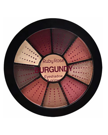 RUBY ROSE BURGUNDY KIT 9 SOMBRAS+ 1 PRIMER HB-9986/9
