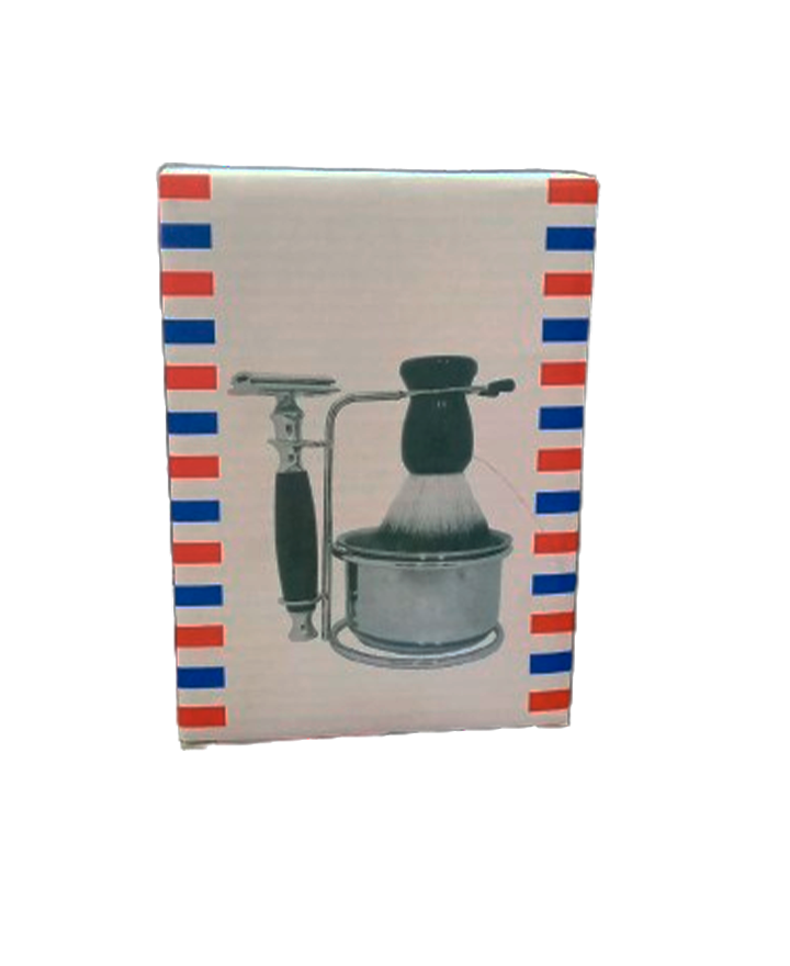 ROCCO KIT PARA AFEITAR BASE, BROCHA Y RASTRILLO MARIPOSA VASIJA DE ACERO