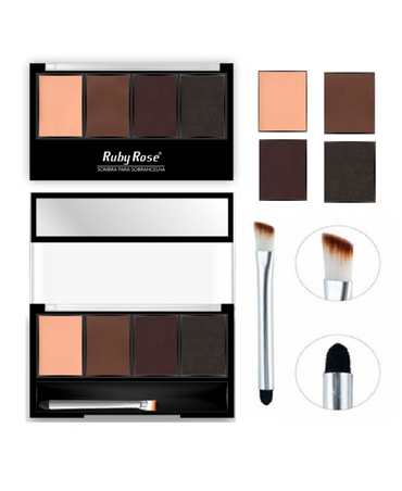RUBY ROSE EYEBROW POWDER KIT CUARTETO HB-9354 BLISTER 24 PIEZAS
