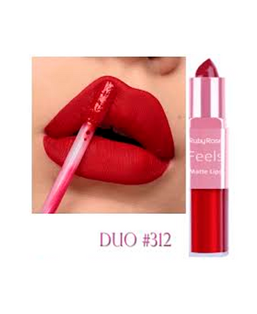 RUBY ROSE FEELS MATE LIPS 2 EN 1 STICK / LIQUIDO HB-8608 TONO 312 GRUPO 4