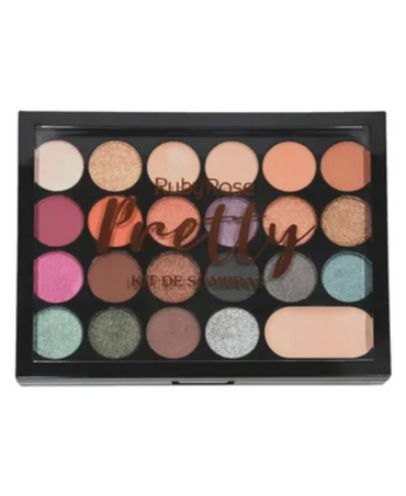 RUBY ROSE PRETTY PALETA SOMBRAS 22 TONOS /1 BASE HB-1006 BLISTER CON 12 PIEZAS