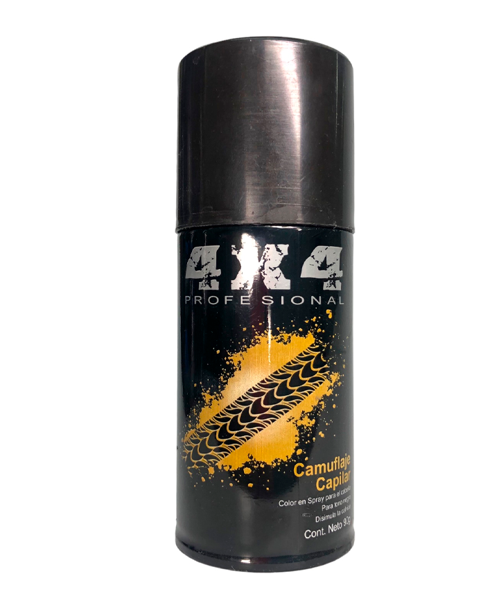 4X4 PROFESIONAL CAMUFLAJE CAPILAR SPRAY TONO NEGRO 90 G.