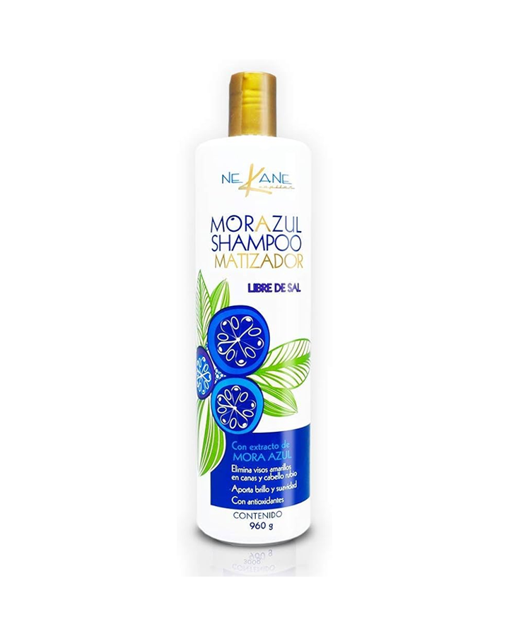 NEKANE SHAMPOO MATIZADOR MORA AZUL SIN SAL 960 ML.