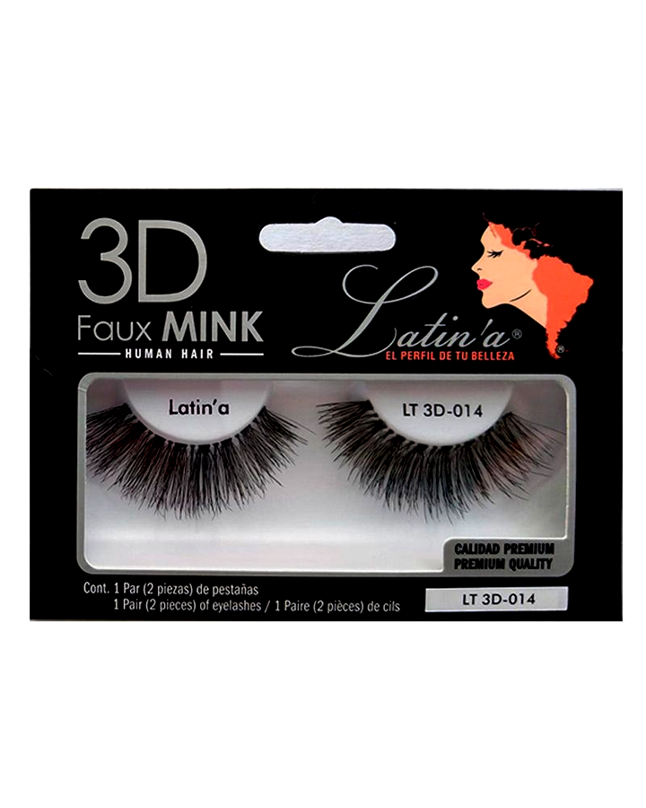 LATINA PESTAÑAS 3D CABELLO HUMANO 014