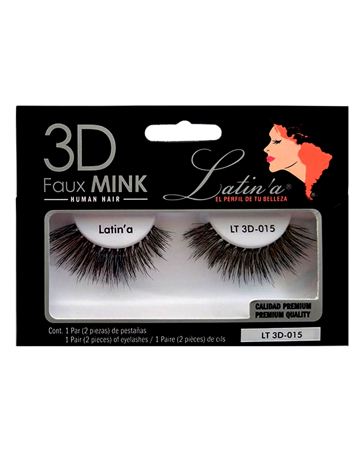 LATINA PESTAÑAS 3D CABELLO HUMANO 015