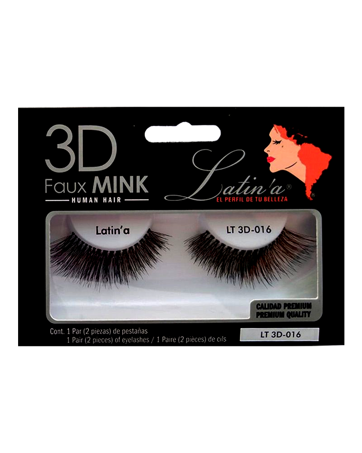 LATINA PESTAÑAS 3D CABELLO HUMANO 016