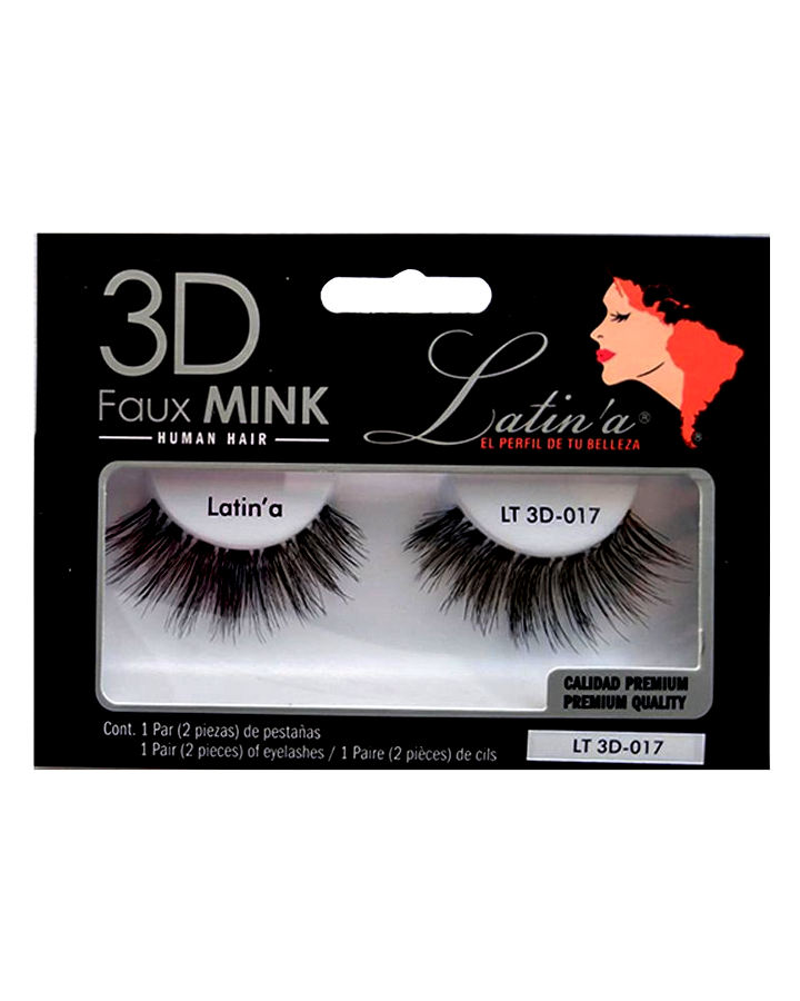 LATINA PESTAÑAS 3D CABELLO HUMANO 017