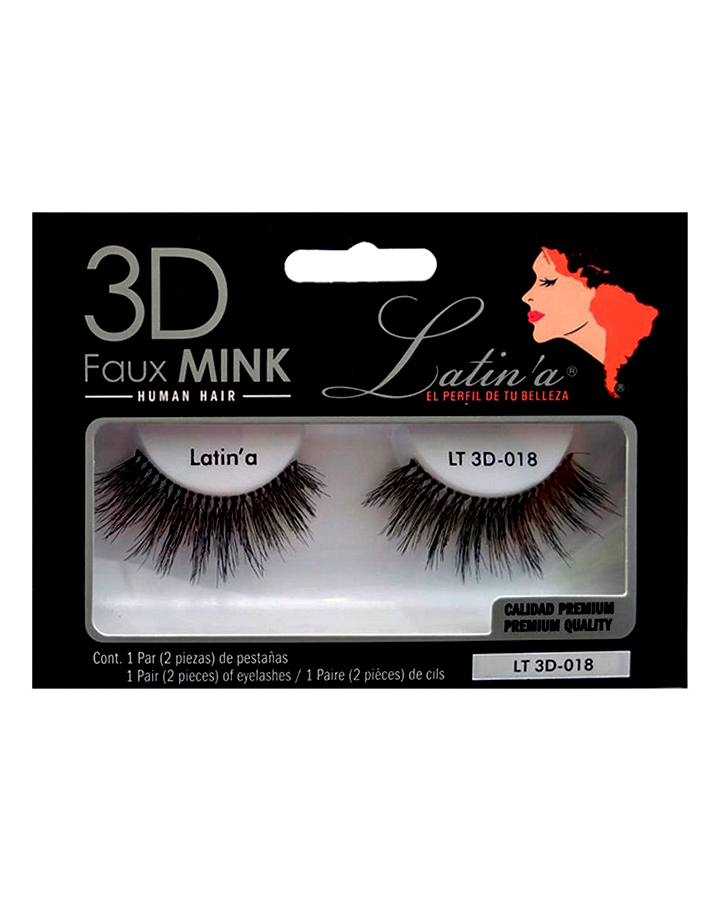 LATINA PESTAÑAS 3D CABELLO HUMANO 018
