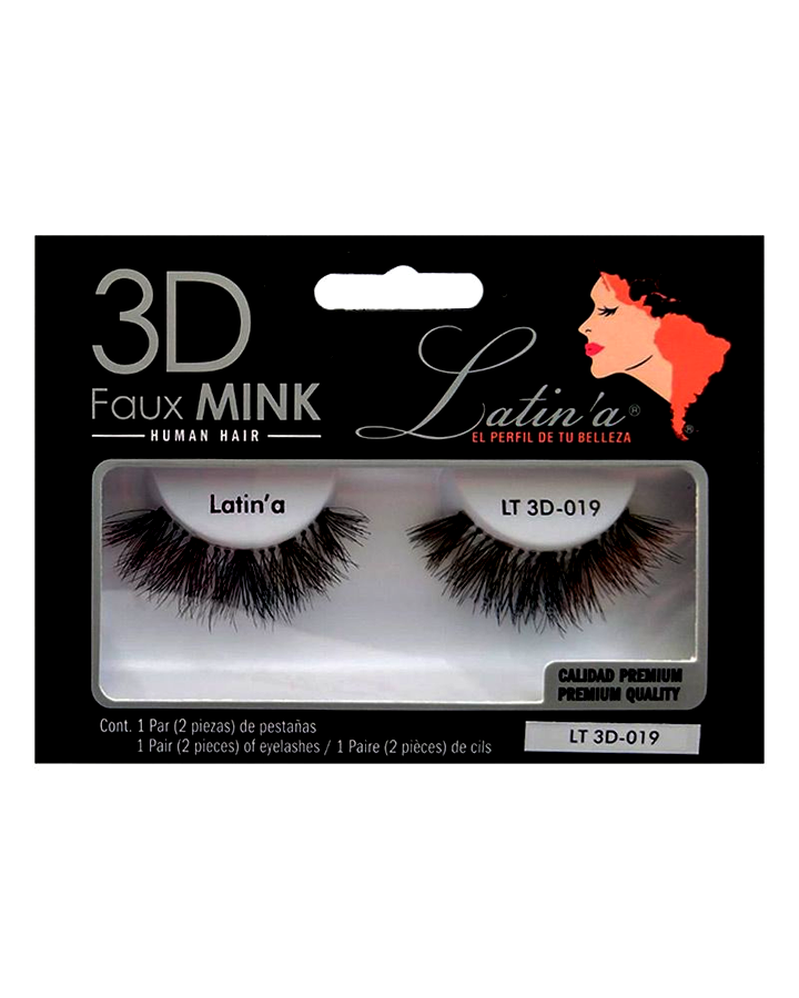 LATINA PESTAÑAS 3D CABELLO HUMANO 019