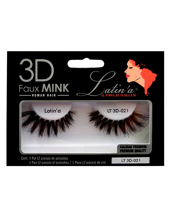 LATINA PESTAÑAS 3D CABELLO HUMANO 021