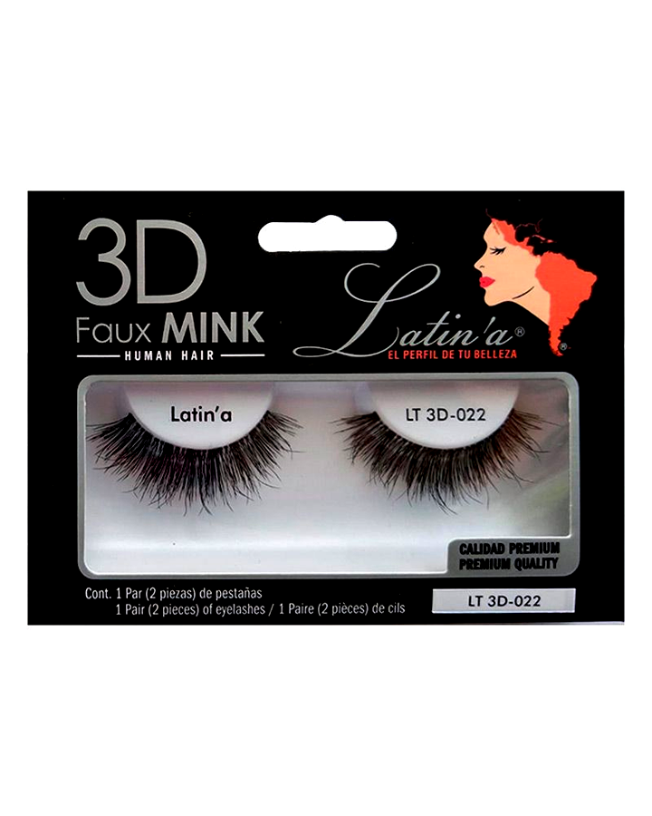 LATINA PESTAÑAS 3D CABELLO HUMANO 022