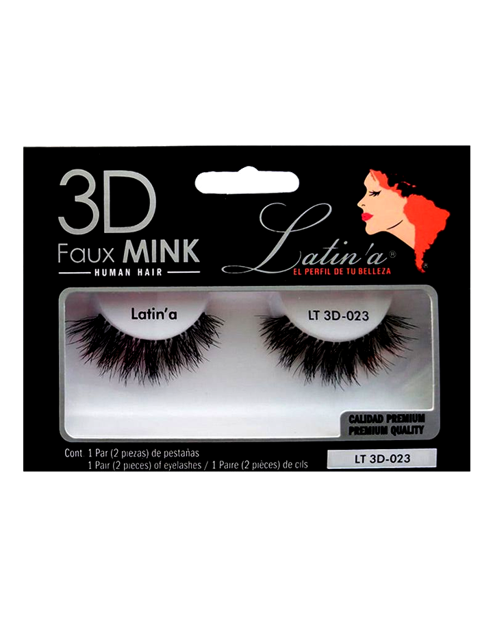 LATINA PESTAÑAS 3D CABELLO HUMANO 023