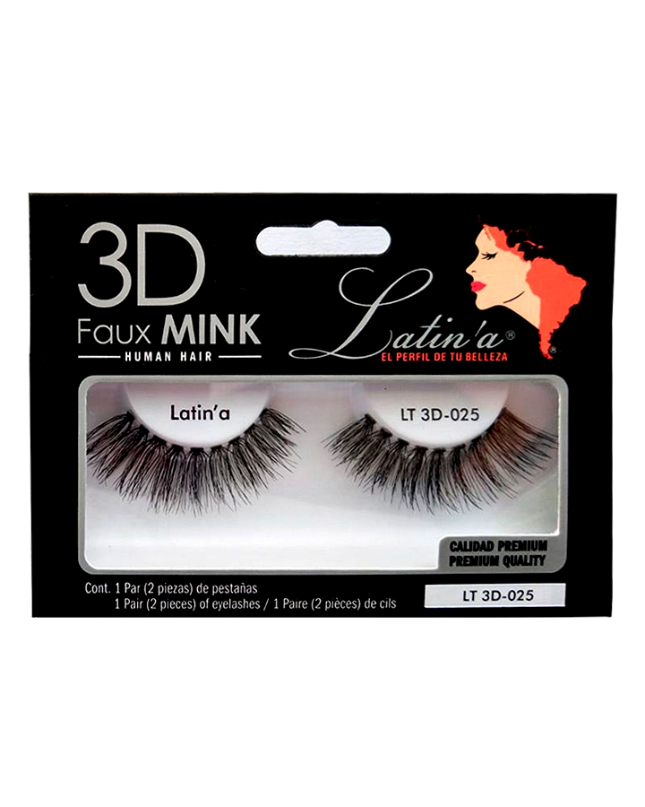 LATINA PESTAÑAS 3D CABELLO HUMANO 025