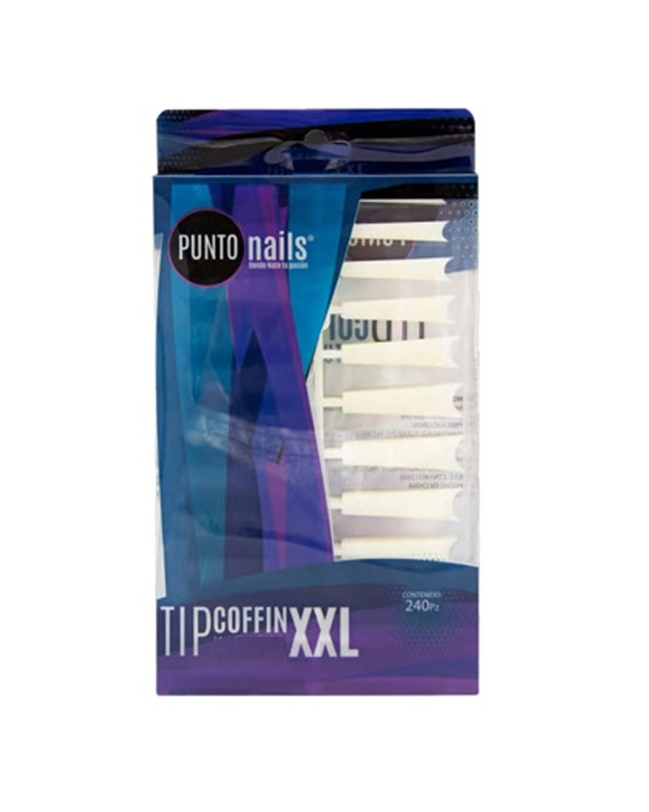 PUNTO NAILS TIP COFFIN BLANCO XXL C/240 PZS. PNTI015