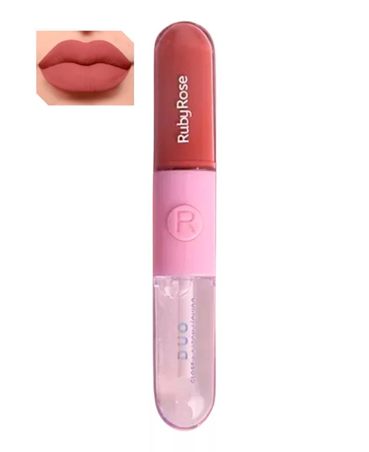 RUBY ROSE LIP GLOSS DUO MATE BRILLO TONO D02 HB-F568/G1