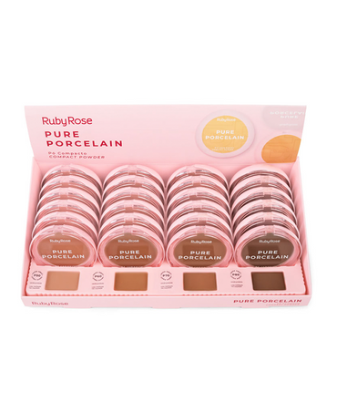 RUBY ROSE PURE PORCELAIN POLVO COMPACTO BLISTER CON 4 TONOS 24 PIEZAS HB-M401 GRUPO 1