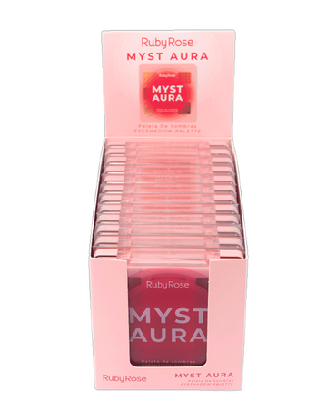 RUBY ROSE MYST AURA PALETA DE SOMBRAS CON 9 TONOS BLISTER CON 12 PIEZAS