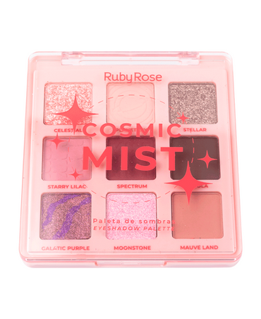 RUBY ROSE COSMIC MIST PALETA SOMBRAS 9 TONOS HB-E2204 BLISTER CON 12 PIEZAS