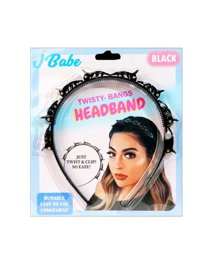 J BABE BLACK TWISTY-BANGS HEADBAND TH02