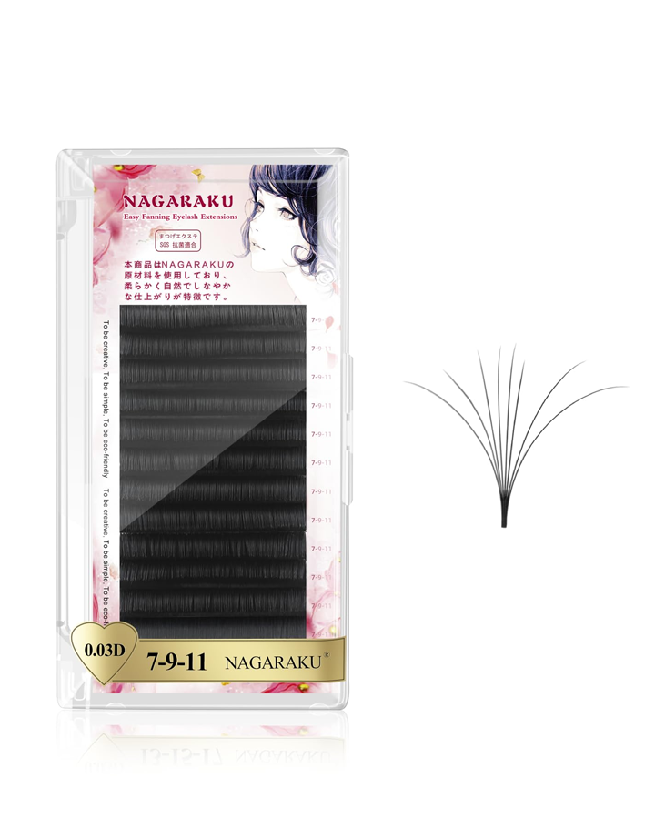 NAGARAKU PESTAÑAS BLOOM / AUTO FAN CURVA D 0.3 MIX 7-9-11 MM.