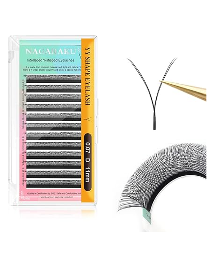 NAGARAKU PESTAÑAS MINK 0.07 D FORMA DOBLE Y 11MM.INTERLACED