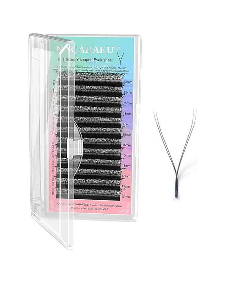 NAGARAKU PESTAÑAS MINK 0.07 D FORMA DOBLE Y 15MM.INTERLACED