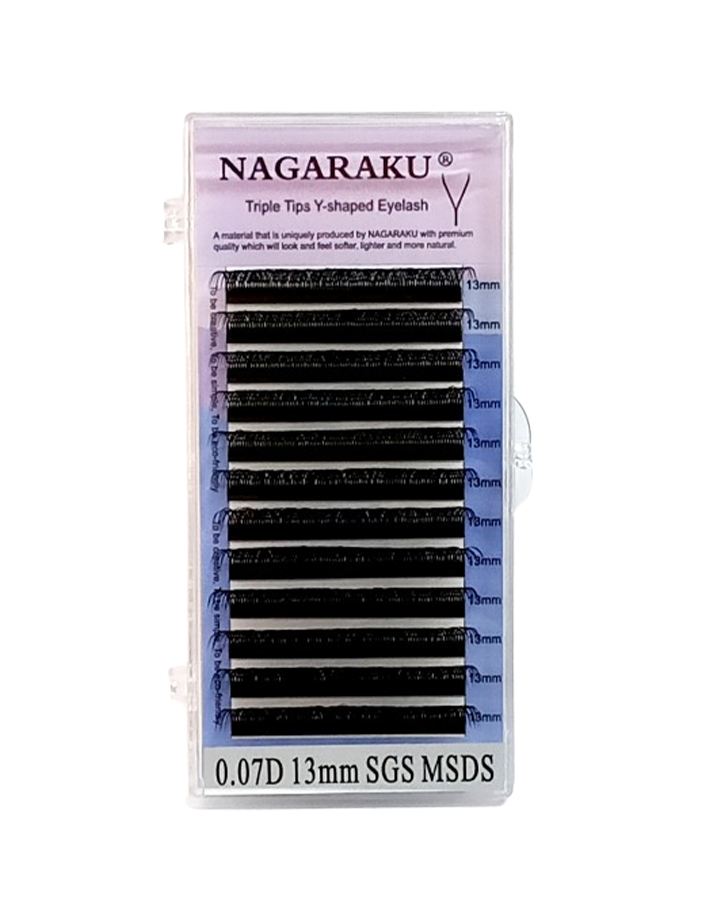 NAGARAKU PESTAÑAS MINK 0.07 D FORMA TRIPLE Y 13MM.