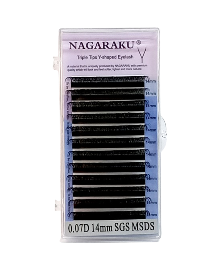 NAGARAKU PESTAÑAS MINK 0.07 D FORMA TRIPLE Y 14MM.