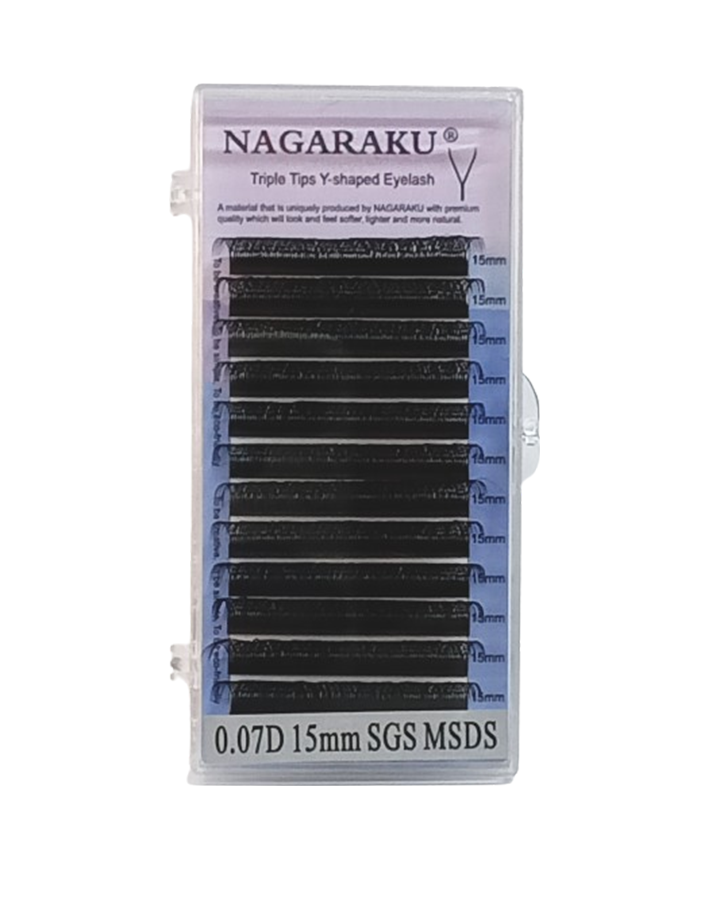 NAGARAKU PESTAÑAS MINK 0.07 D FORMA TRIPLE Y 15MM.