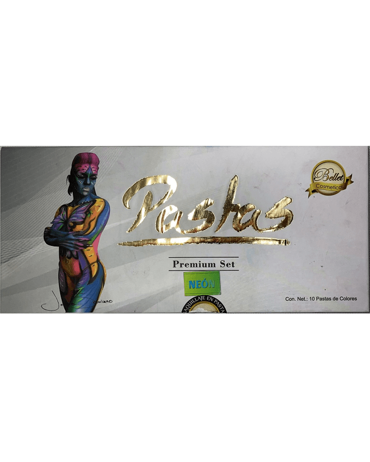 BELLET PASTA PALETA GRANDE MAQUILLAJE CARTON TONOS NEON 10 TONOS