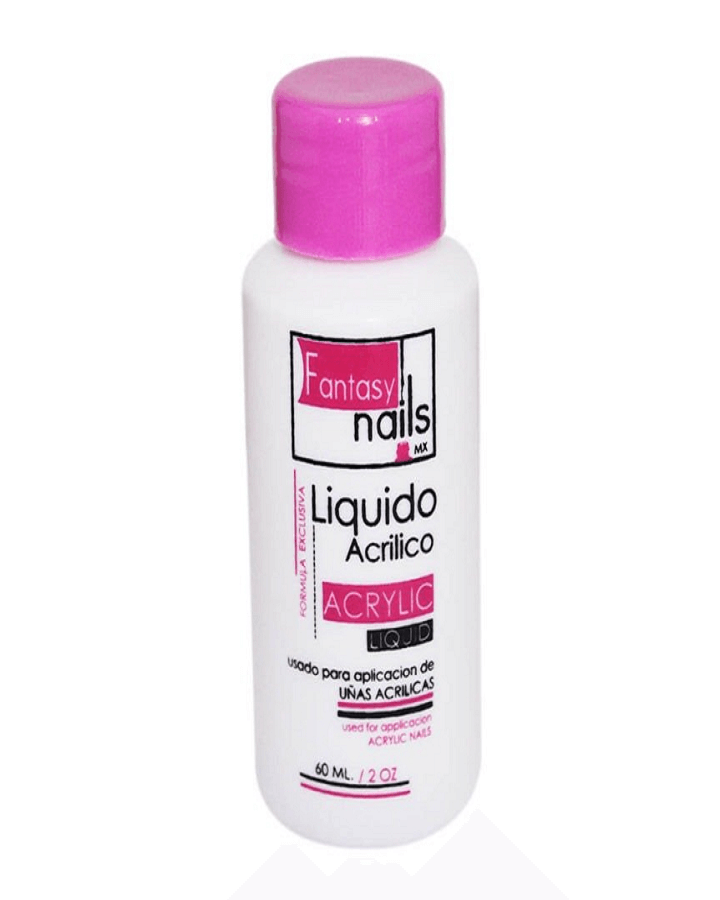 FANTASY NAILS LIQUIDO ACRILICO 2 OZ. SECADO RAPIDO TAPA ROSA