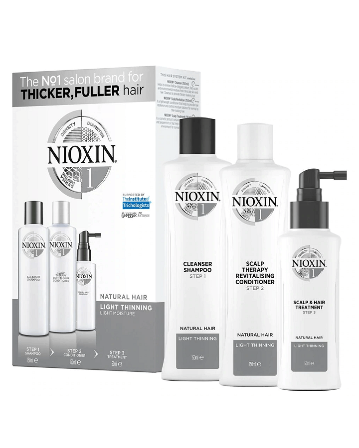 NIOXIN SISTEMA 1 CABELLO NATURAL AFINAMIENTO LEVE 150/150/50 ML.