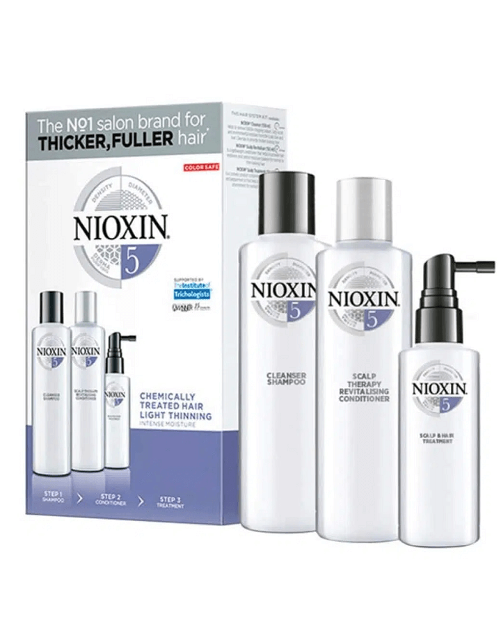 NIOXIN SISTEMA 5 CABELLO COLORIDO AFINAMIENTO LEVE 150/150/50 ML.