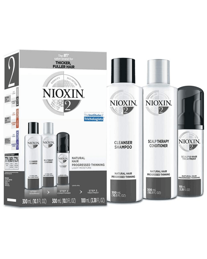 NIOXIN SISTEMA 2 CABELLO NATURAL AFINAMIENTO EVIDENTE 300/300/150 ML.