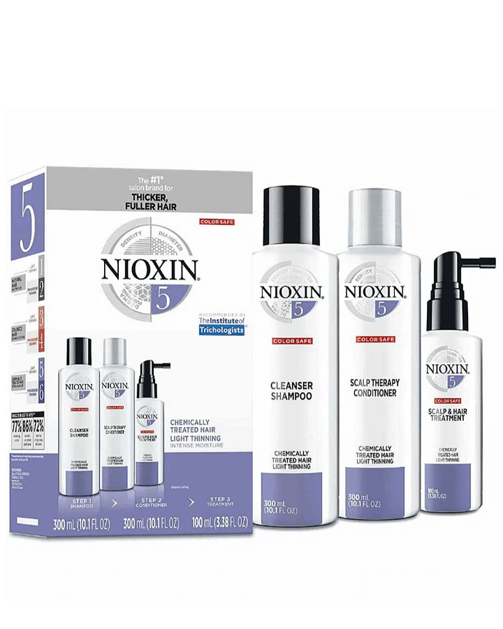 NIOXIN SISTEMA 5 QUIMICAMENTE TRATADO AFINAMIENTO LEVE 300/300/150 ML.
