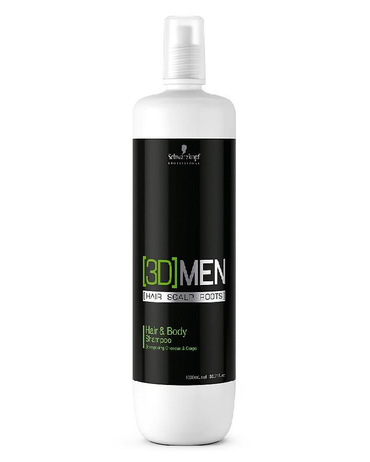 SCHWARZKOPF 3D MEN HAIR & BODY SHAMPOO 1 LT. - El Palacio De La Belleza