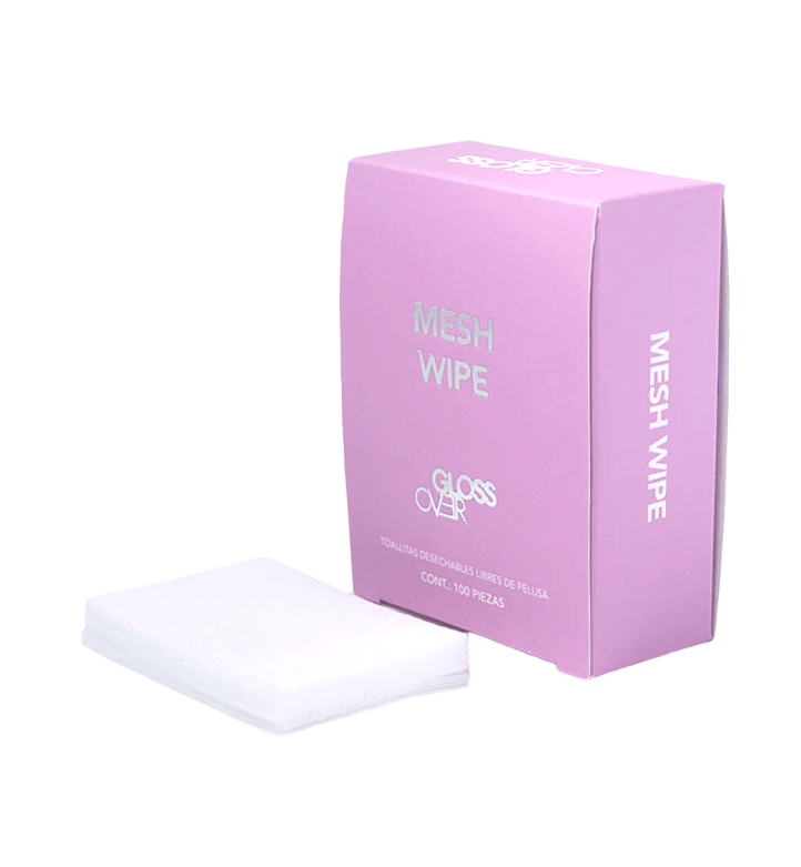 GLOSS OVER MESH WIPE GASA NAIL CLEANER 100 PIEZAS