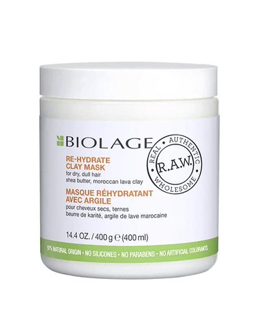 MATRIX BIOLAGE R.A.W. RE-HYDRATE CLAY MASK 400 GRS. SECO Y PASTOSO
