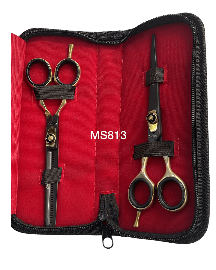 MS TIJERAS PARA ZURDOS KIT 2 LINEAL/ ENTRESACAR 6 PULGADAS BLACK 813