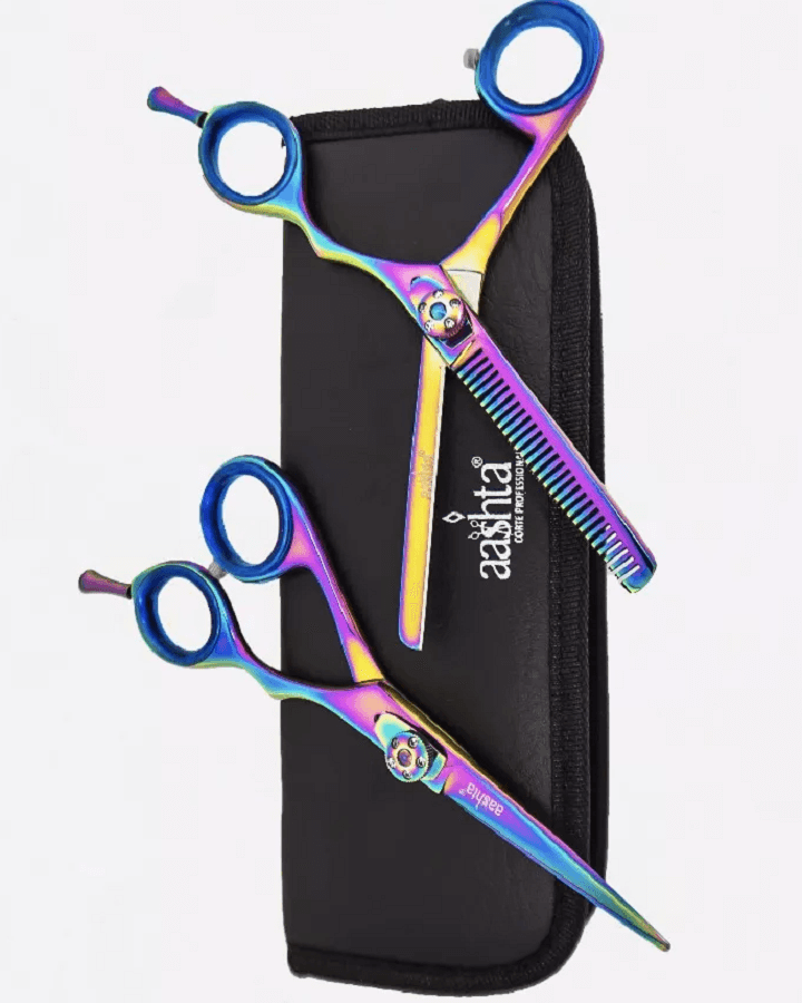 PAKITAL AASHTA ESTUCHE TIJERAS ARCOIRIS 5.5" MOD. 833 Y 834 PICBSK67 TORNASOL - El Palacio De La Belleza