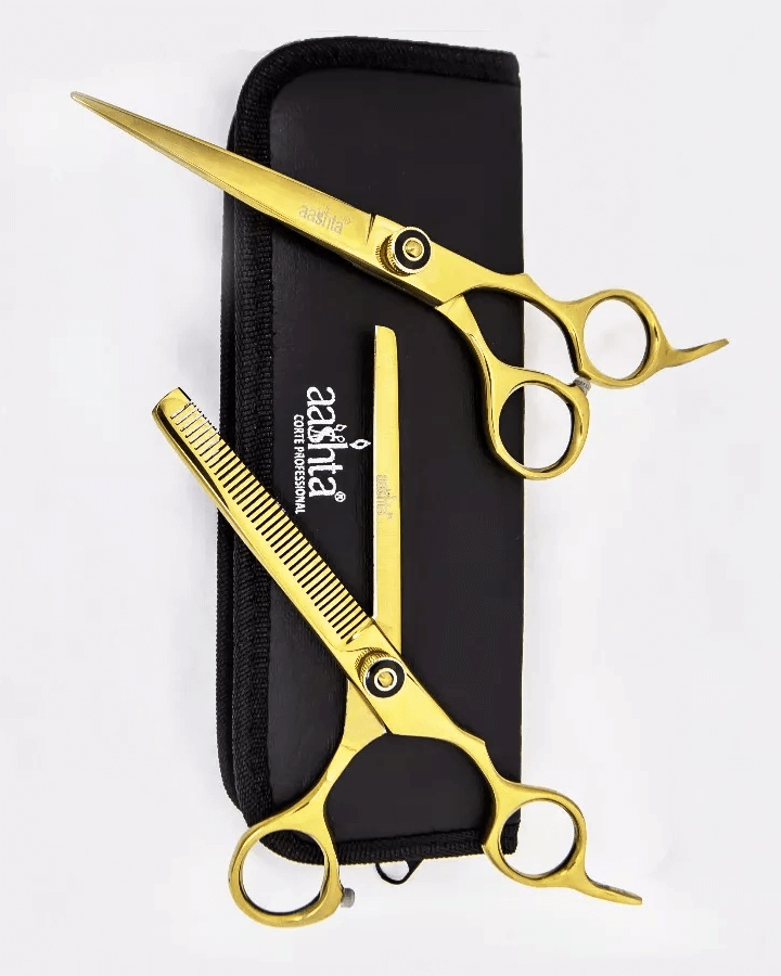 PAKITAL AASHTA ESTUCHE TIJERAS 6" TITANIO DORADO MOD. PS276 Y PS277 PICBSK80 - El Palacio De La Belleza